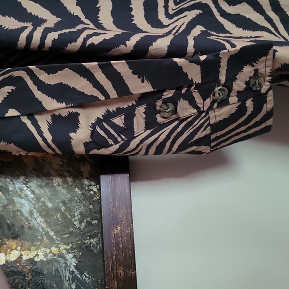 Ganni Animal Print Button Front 100% Cotton Dress - Picture 8 of 12